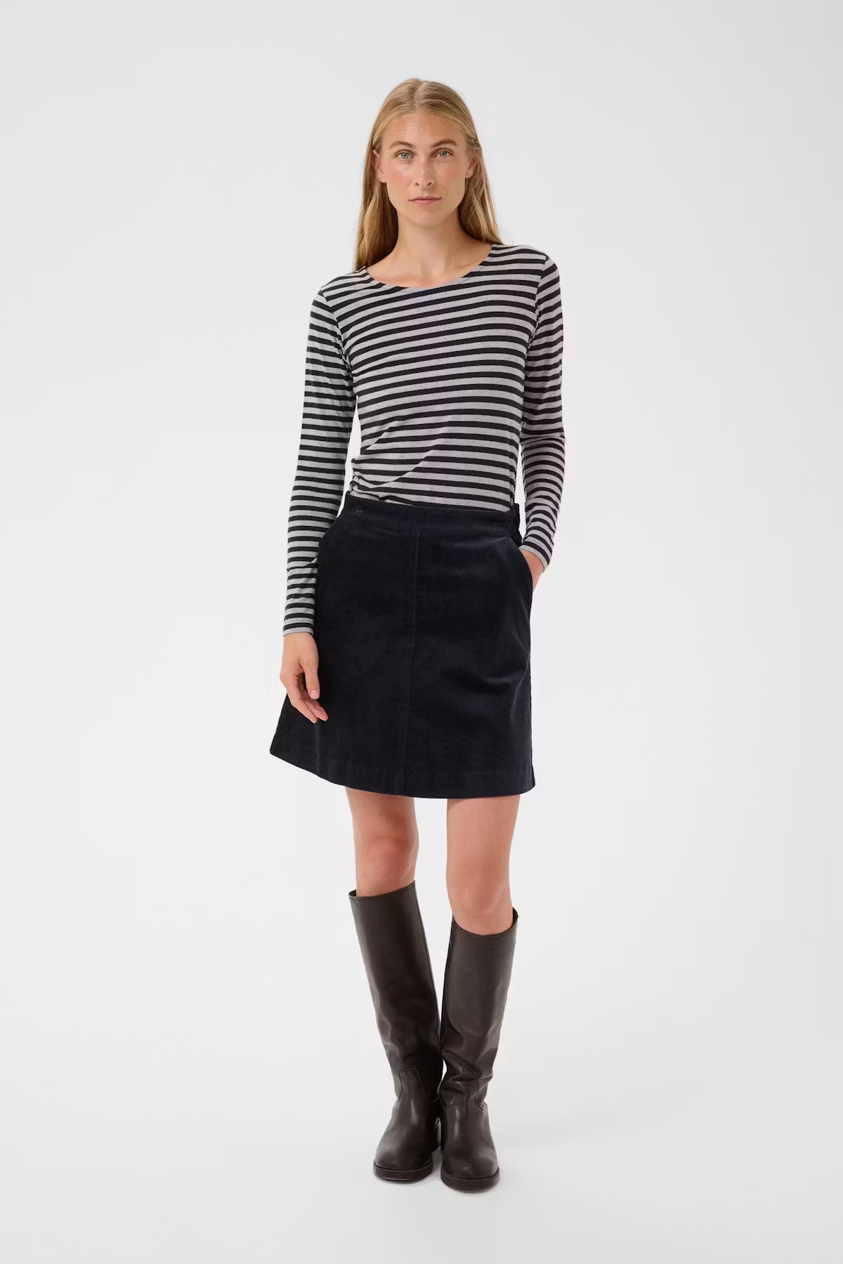 Part Two NemajasPW T/Shirt - Grey & Navy Stripe.