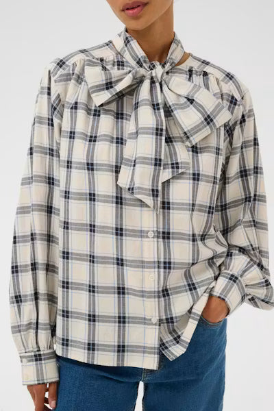 Part Two YaninasPW Blouse - Navy Blue Check.