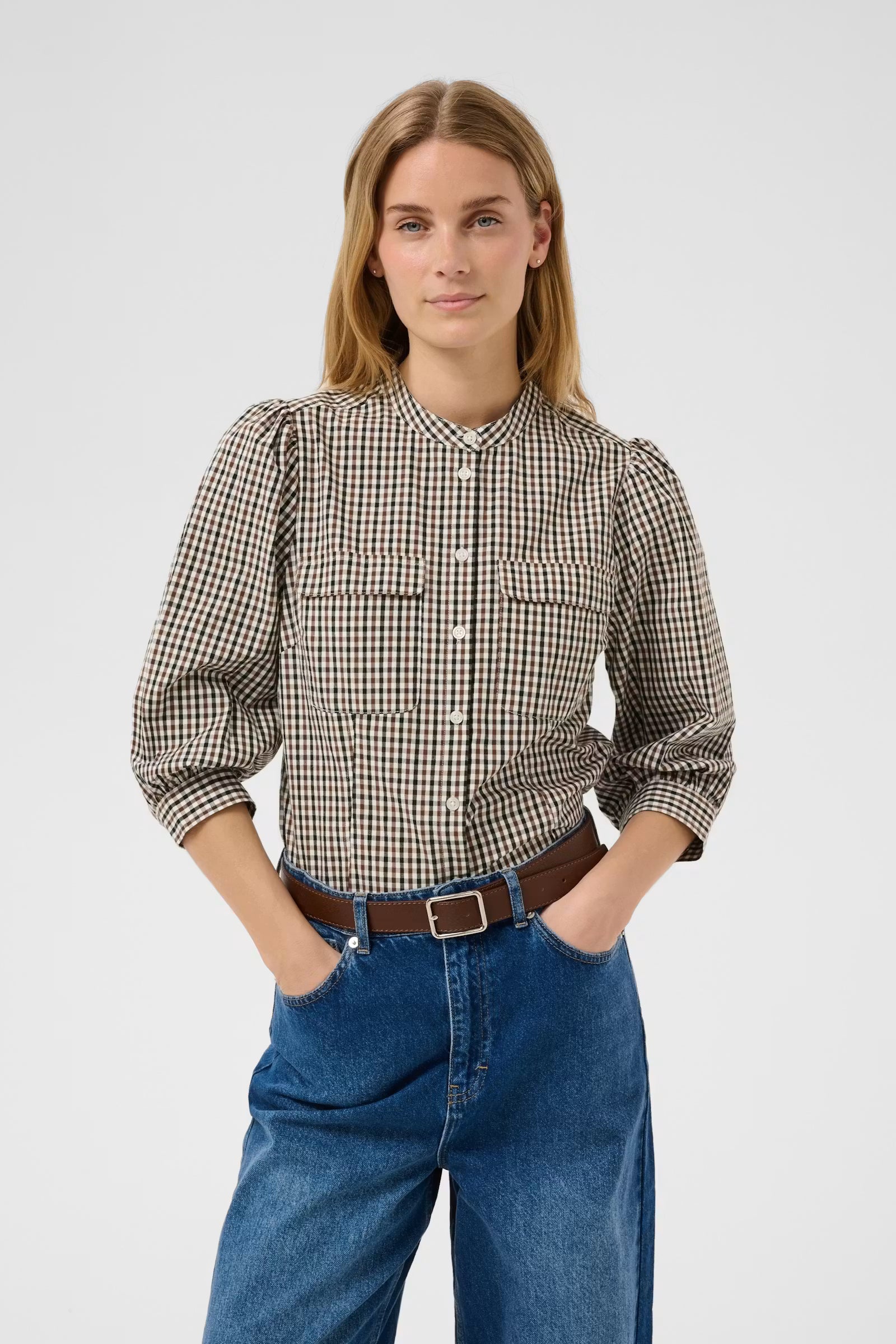 Part Two ChinettePW Shirt - Black / Brown Mix