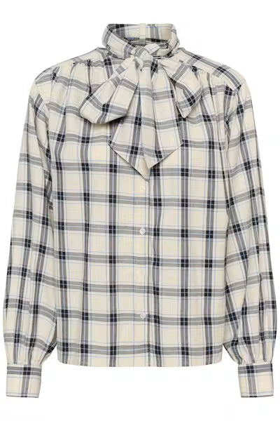 Part Two YaninasPW Blouse - Navy Blue Check.