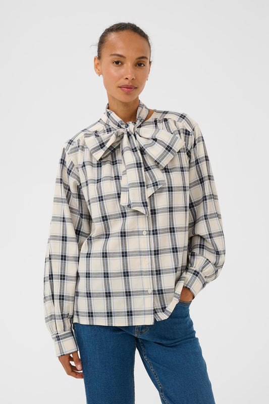 Part Two YaninasPW Blouse - Navy Blue Check.