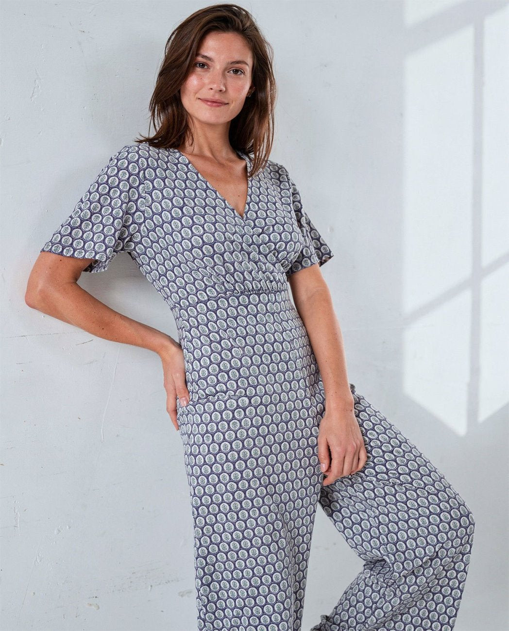 Surkana Cross Neck Jumpsuit - Blue.