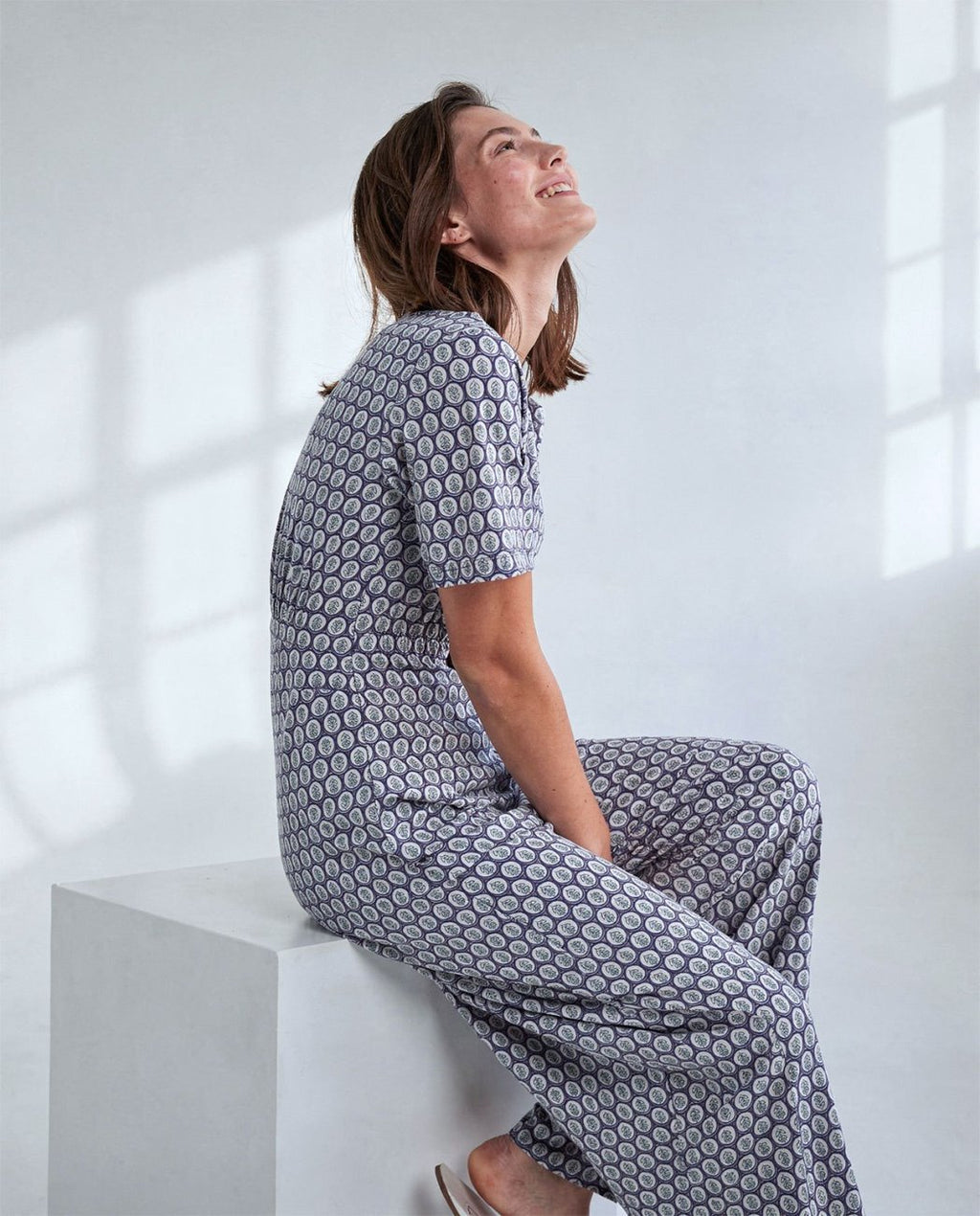 Surkana Cross Neck Jumpsuit - Blue.