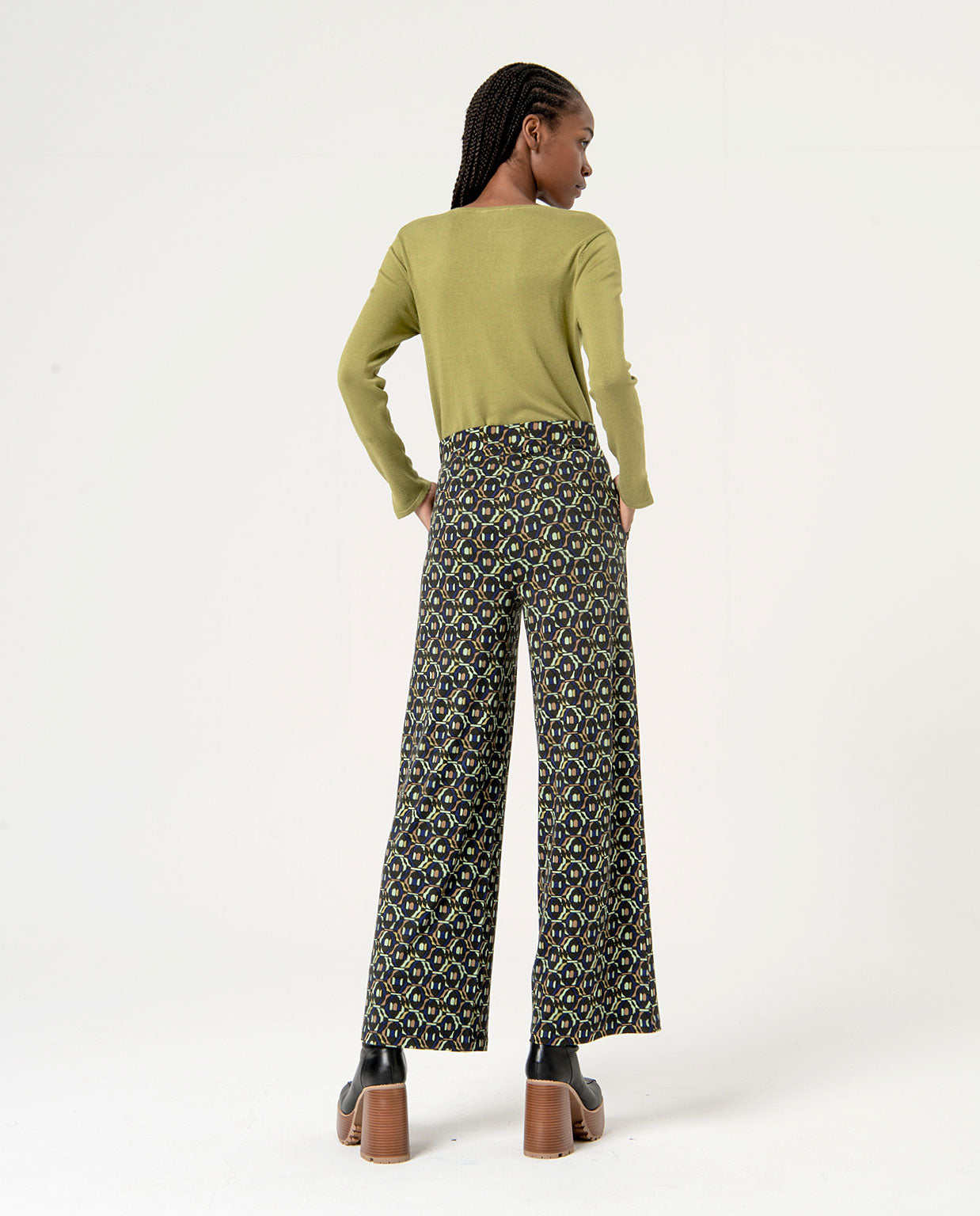 Surkana Wide Trousers. Green