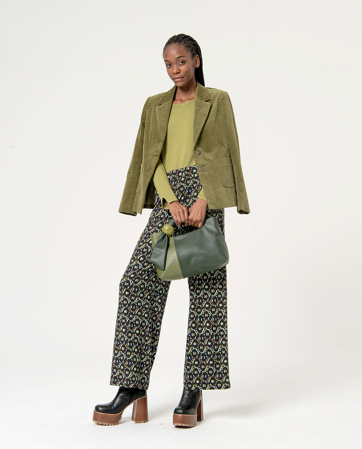 Surkana Wide Trousers. Green