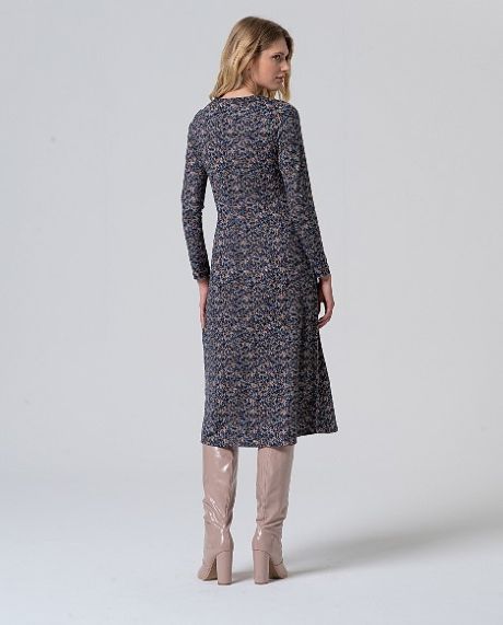 Surkana Long V Neck Dress Blue