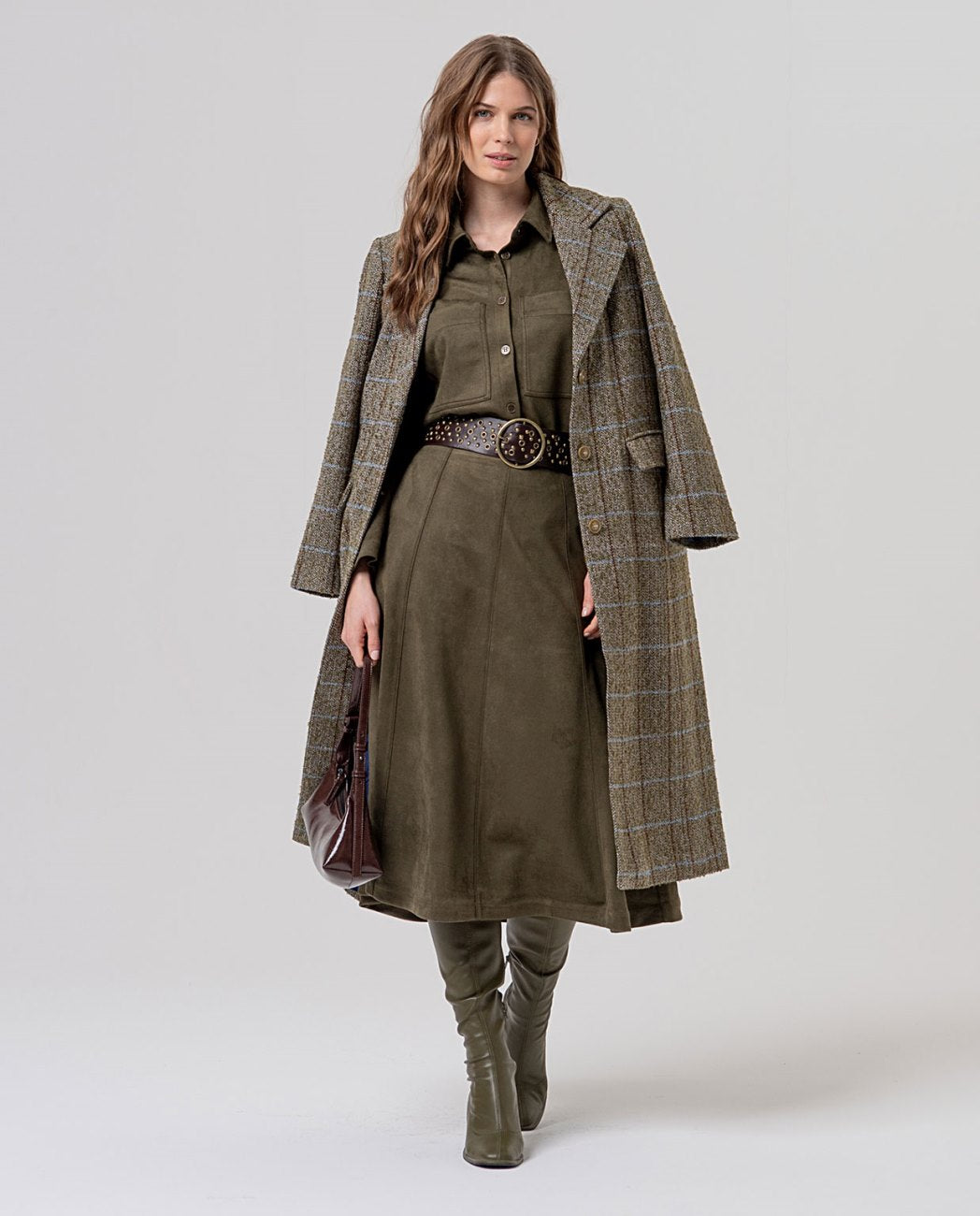 Surkana Long Line Coat - Khaki