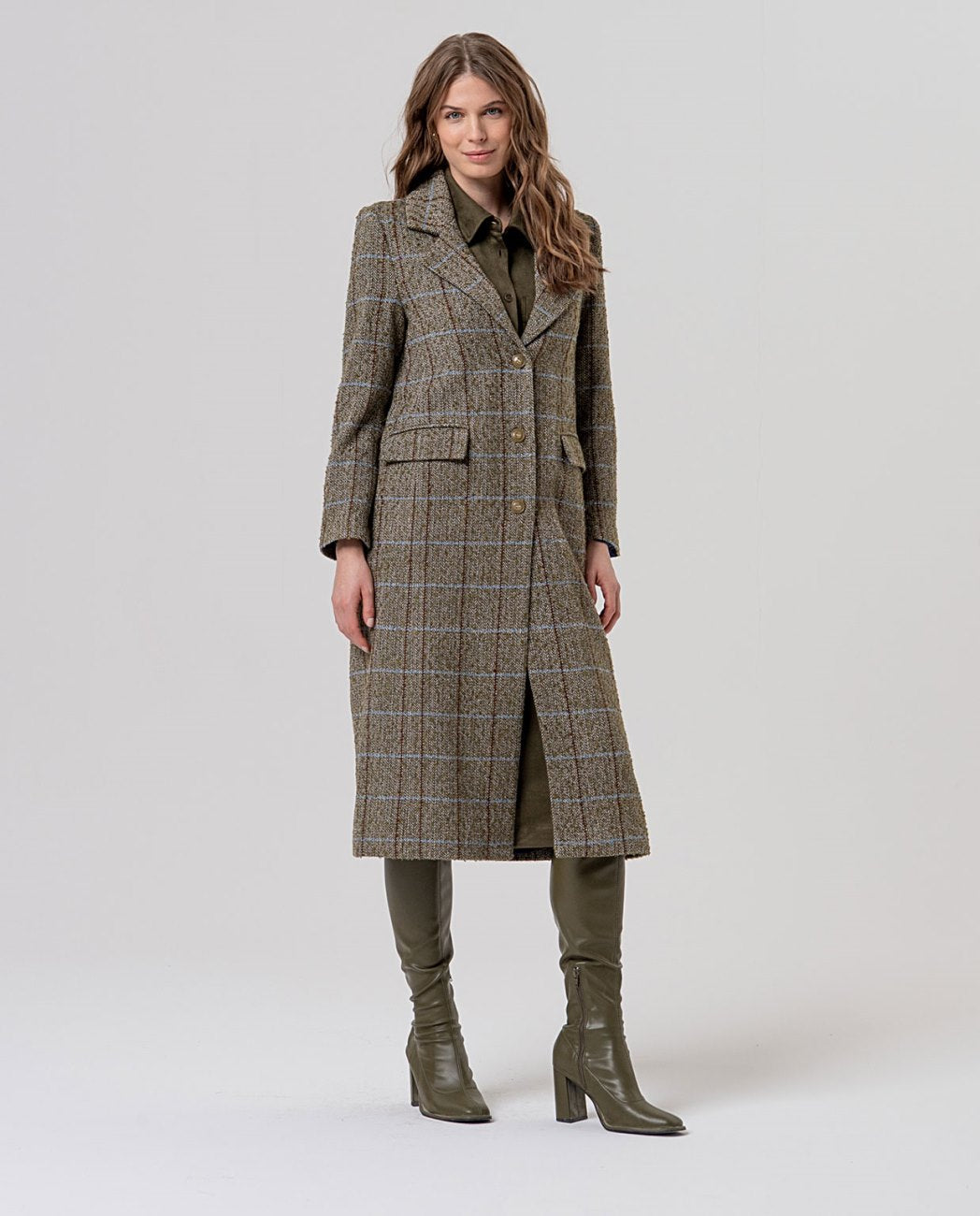 Surkana Long Line Coat - Khaki