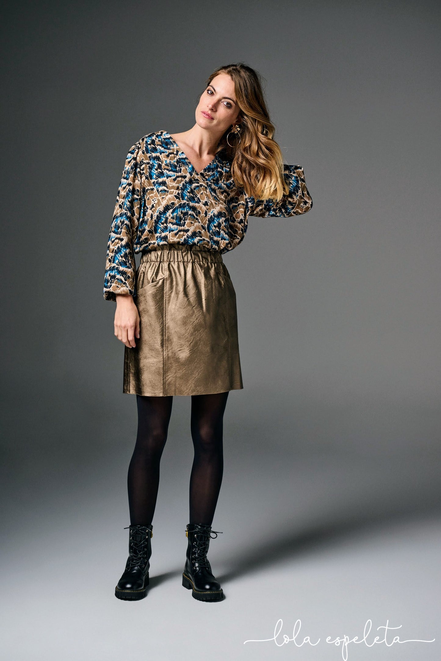 Lola Espeleta Pu Skirt-Bronze