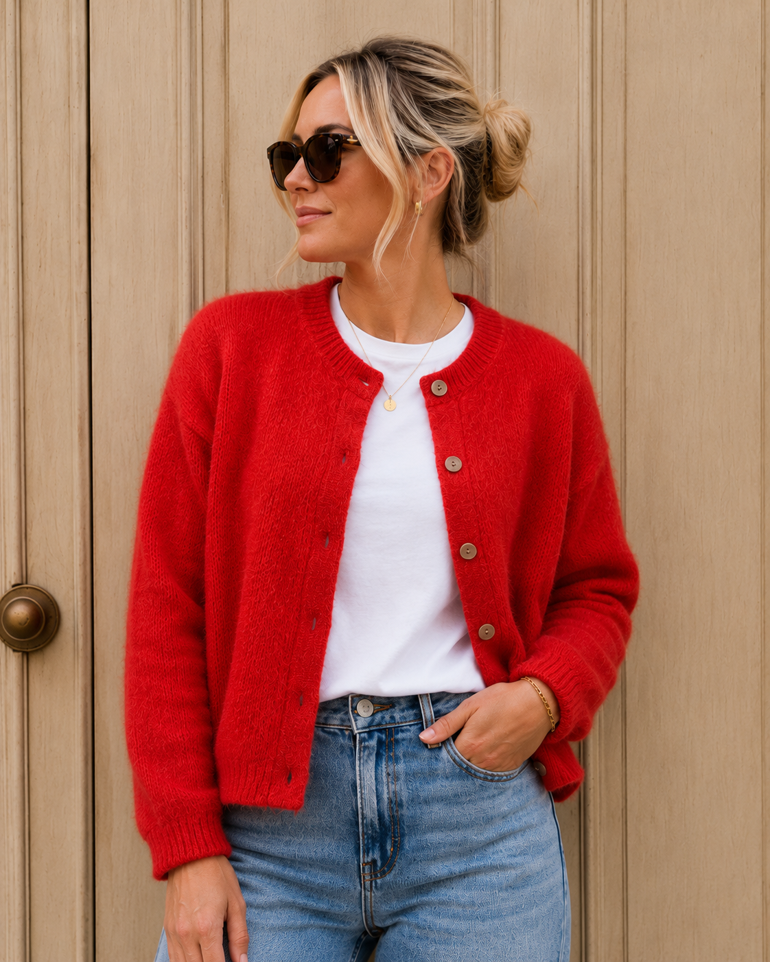 Sophie Cardigan with Kid Mohair - Orange.