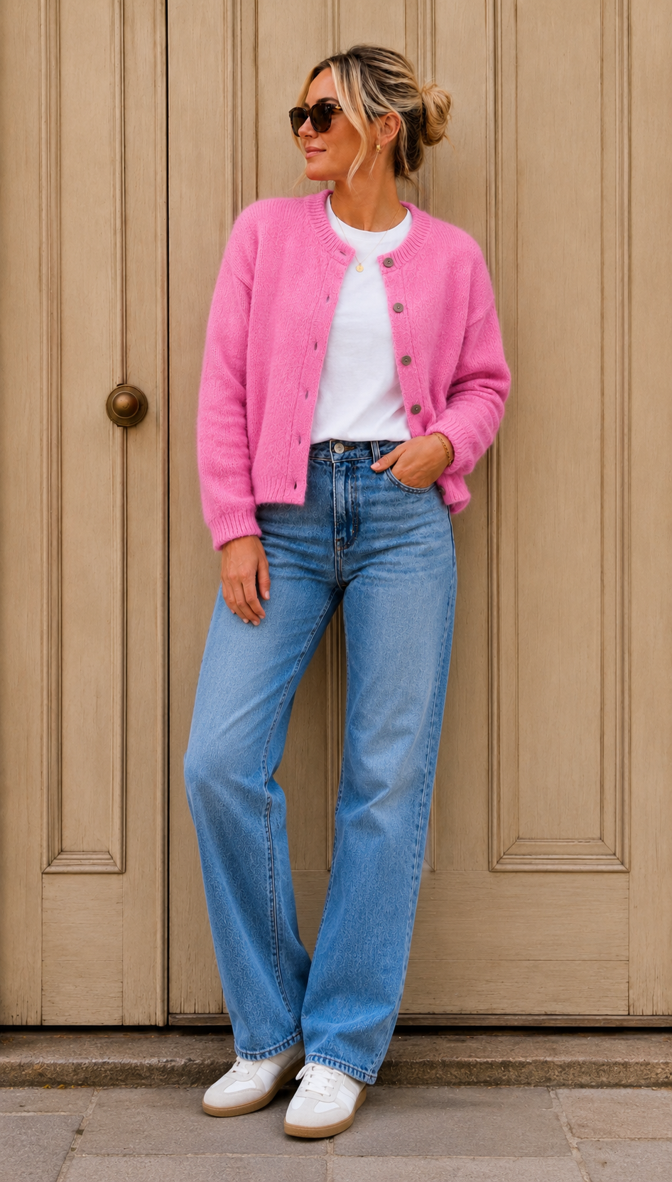Sophie Cardigan with Kid Mohair - Soft Pink.