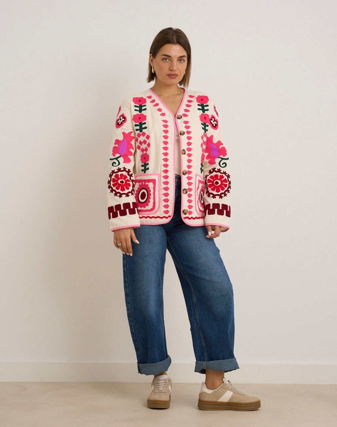 Kyla Lightly Padded Jacket - Pink Mix