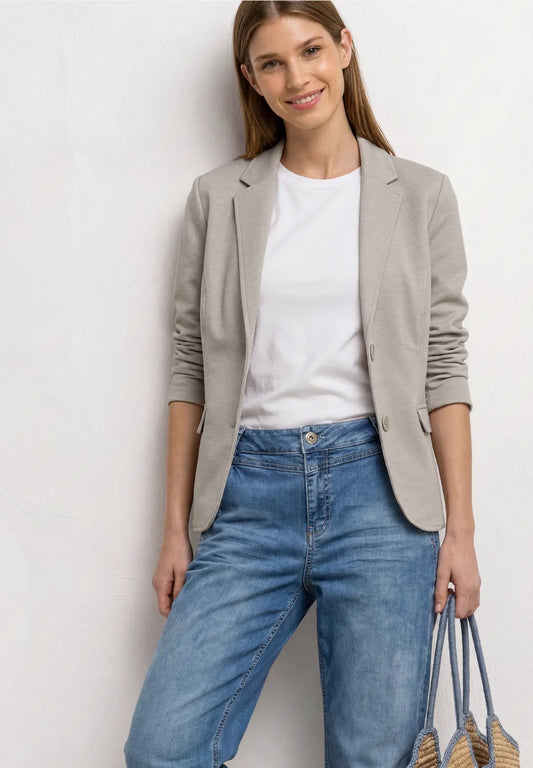 Street One Basic Pique Blazer - Beige.