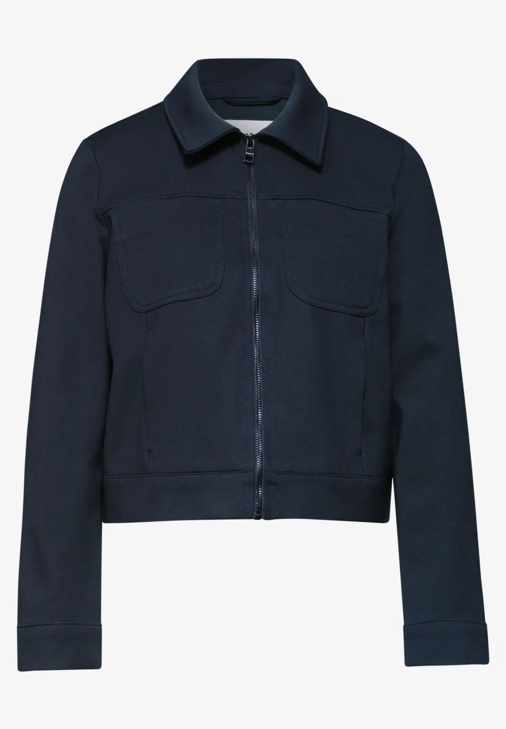 Street One Jacket with Zipper and Chest Pockets - Navy.