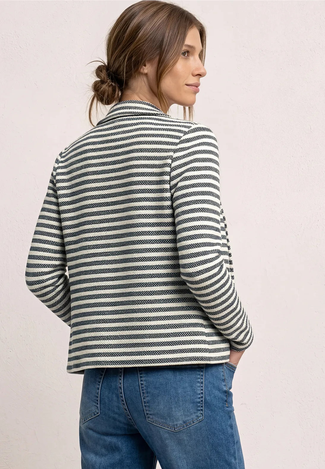 Street One Basic Blazer - Navy & White Stripe.