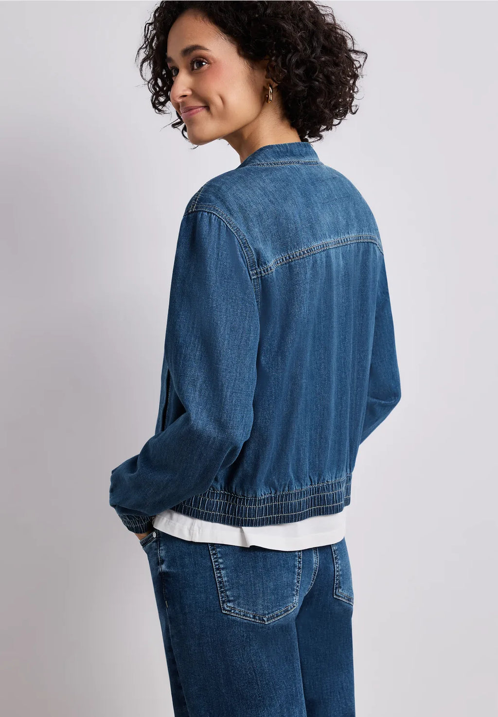 Street One Denim Bomber - Medium Blue.