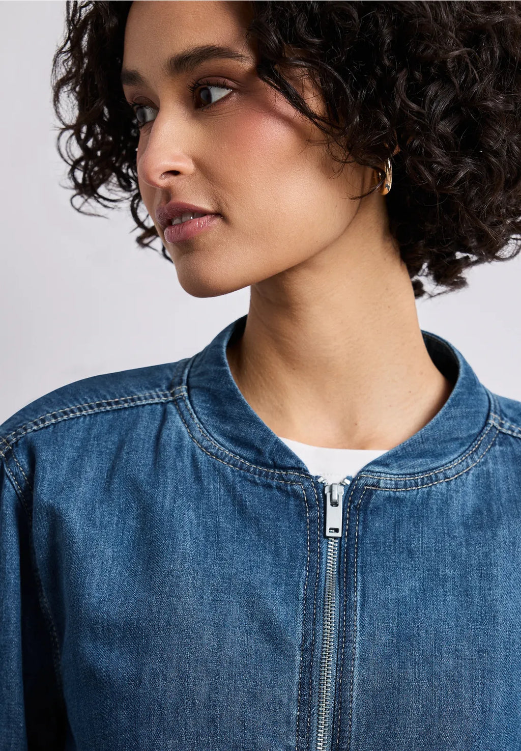 Street One Denim Bomber - Medium Blue.