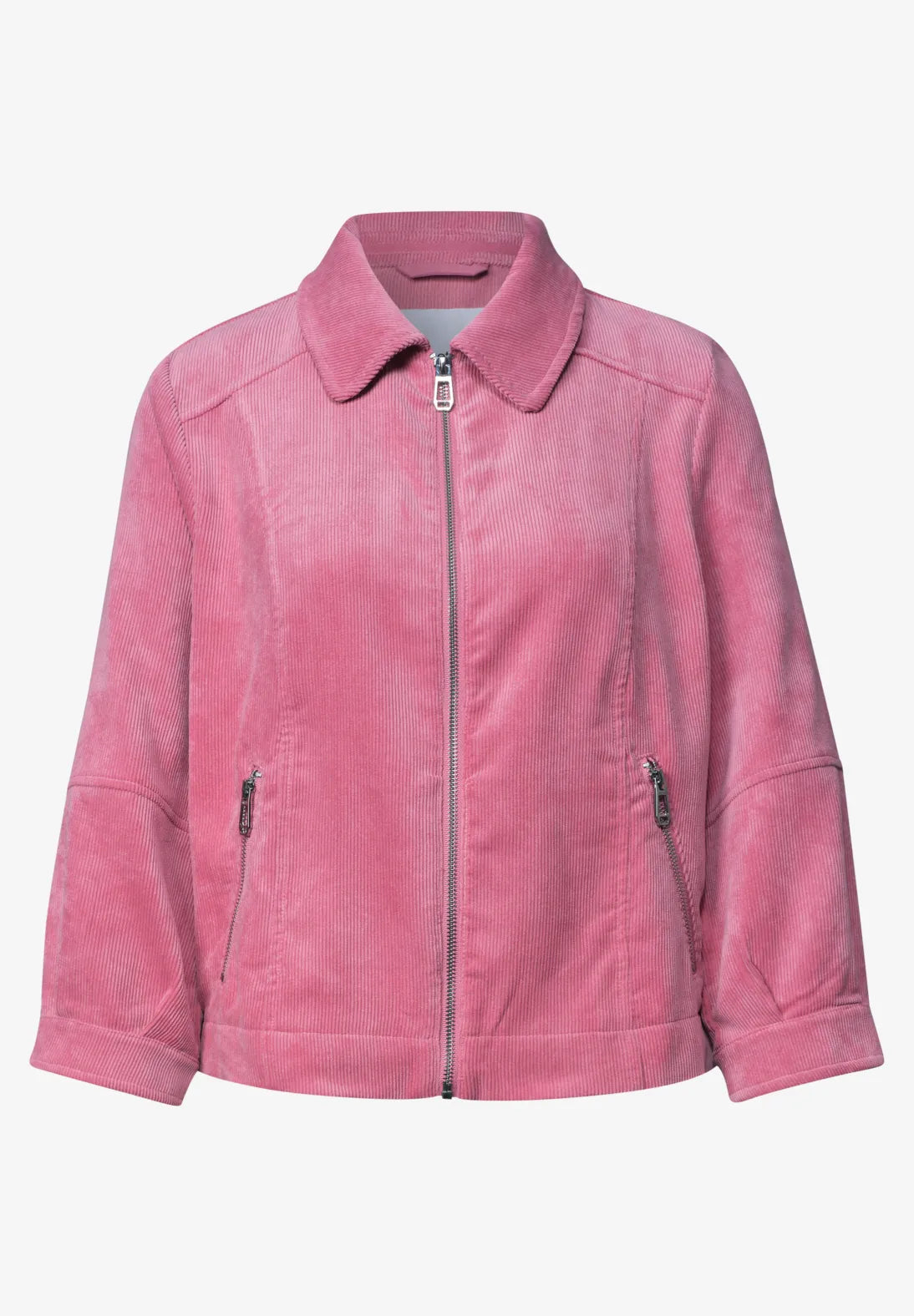 Street One Corduroy Jacket with 3/4 Sleeve - Pink.