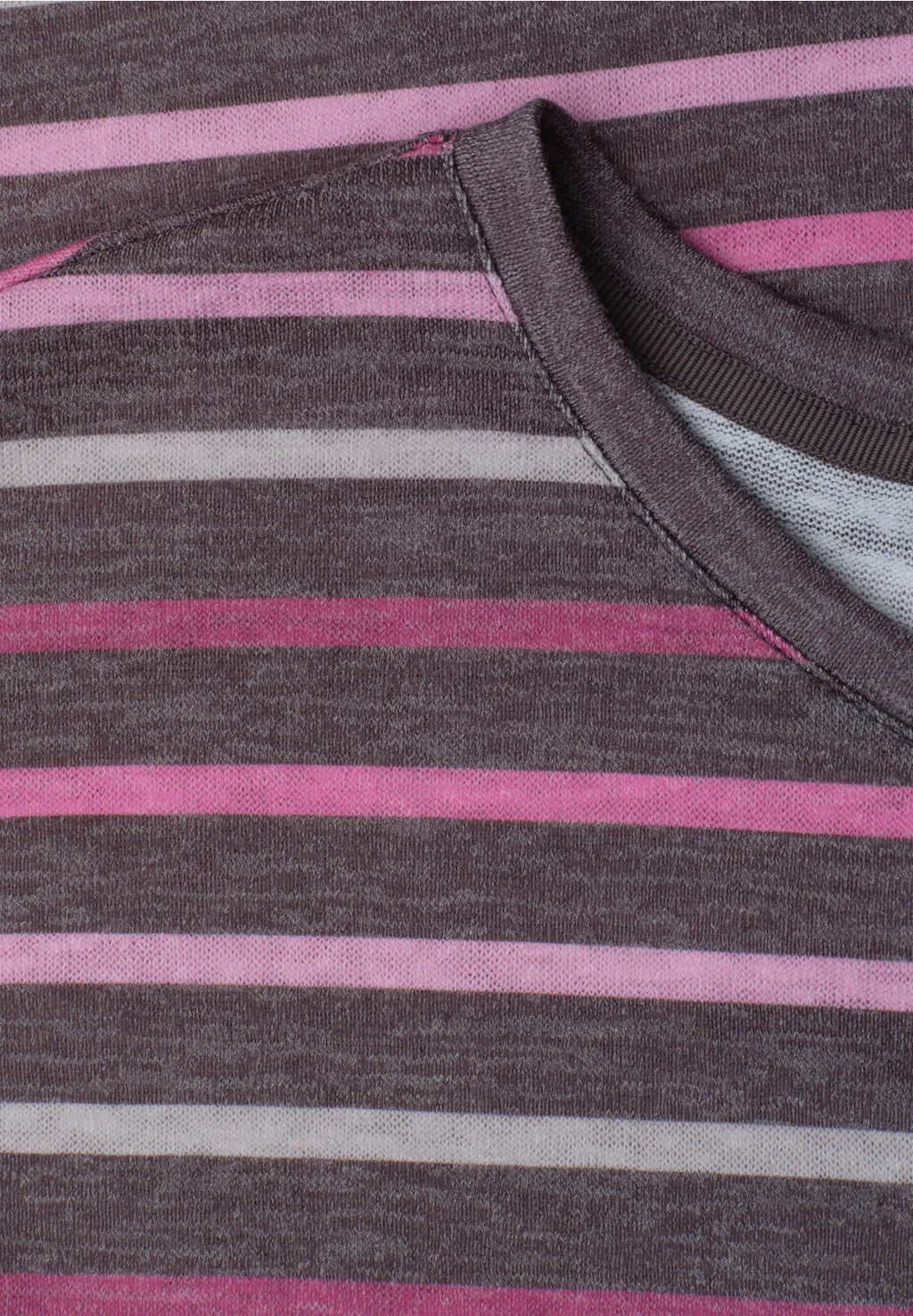 Street One Dropped Shoulder T/Shirt with Stripes - Pink Mix.