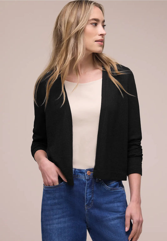 Street One Long Sleeve Edge to Edge Cardi - Black.