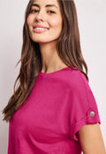 Street One T/Shirt with Round Neck & Button Details.