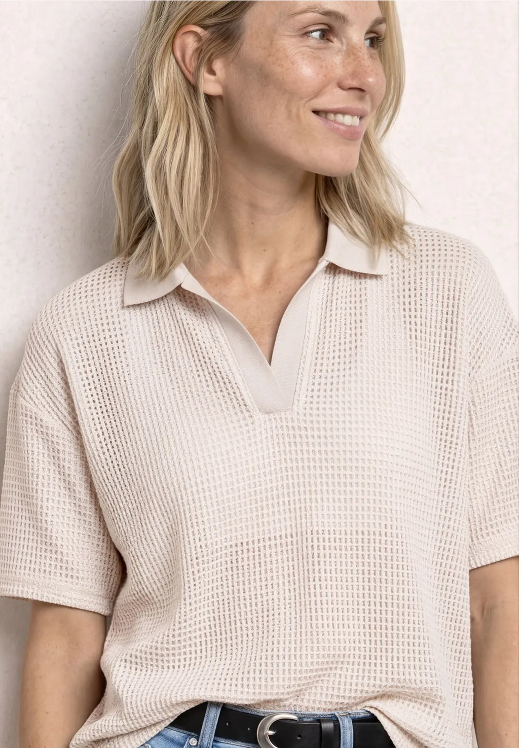 Street One Mesh Polo Shirt.