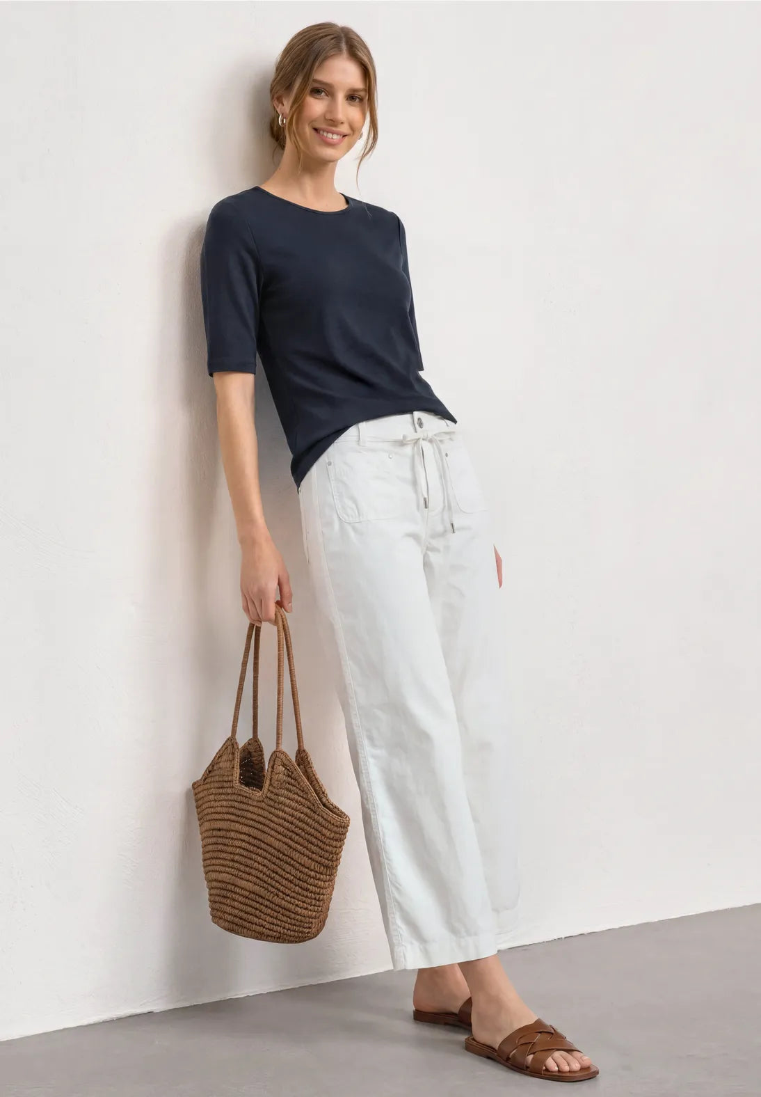 Street One Basic Round Neck T/Shirt - Navy.