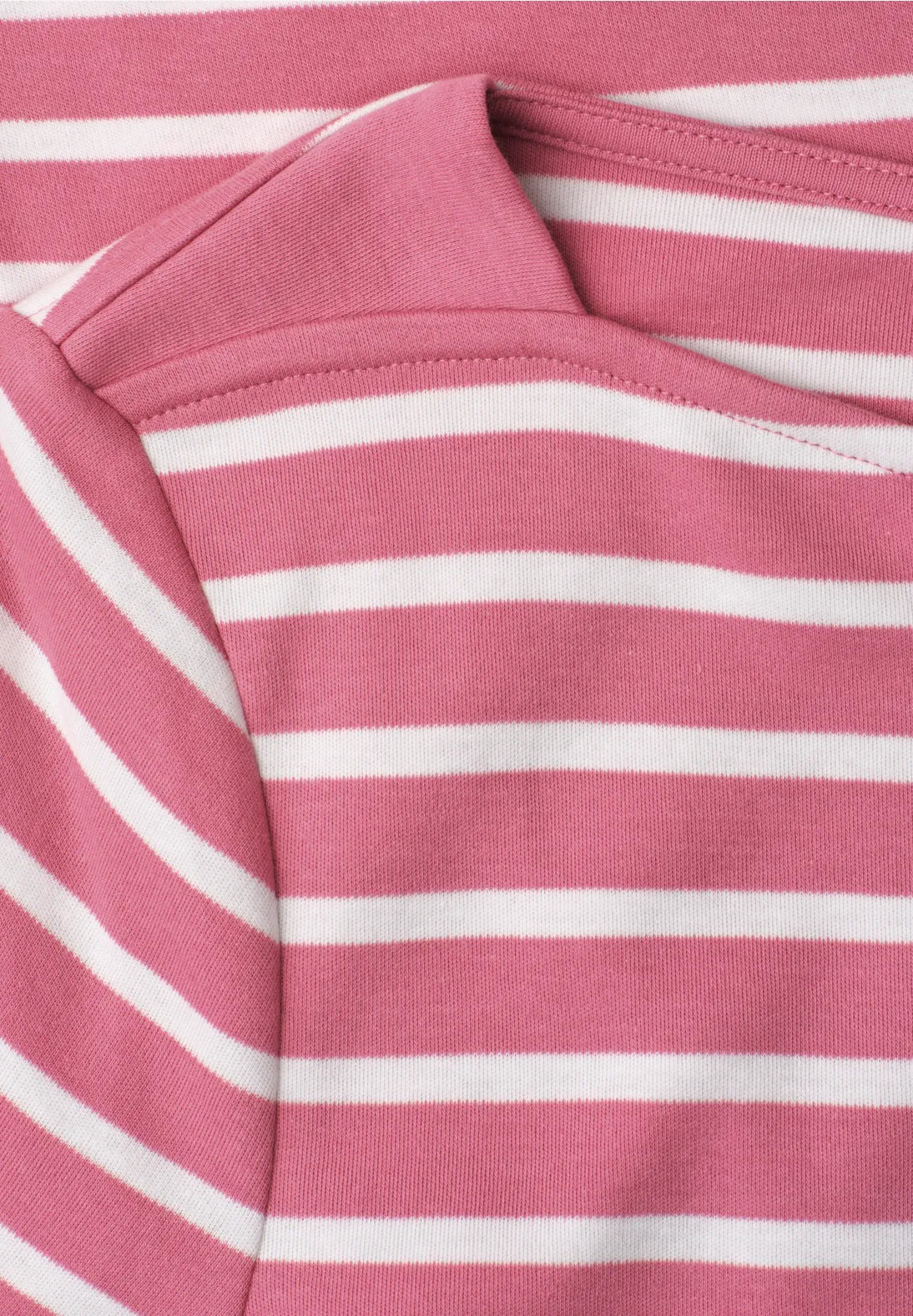 Street One T/Shirt with Boat Neck & Stripes - Pink & White.