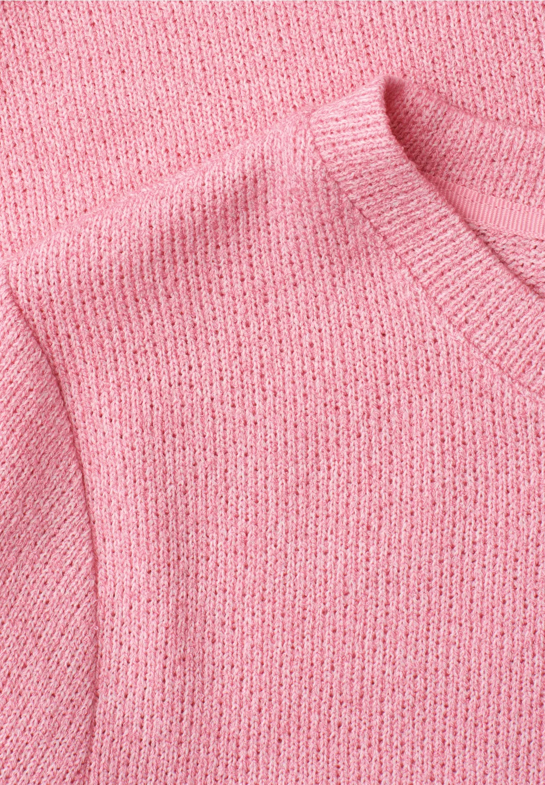 Street One Round Neck Top with Drawstring in a Knit Type Fabric - Pink.