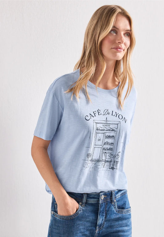Street One T/Shirt with illustration - Blue.