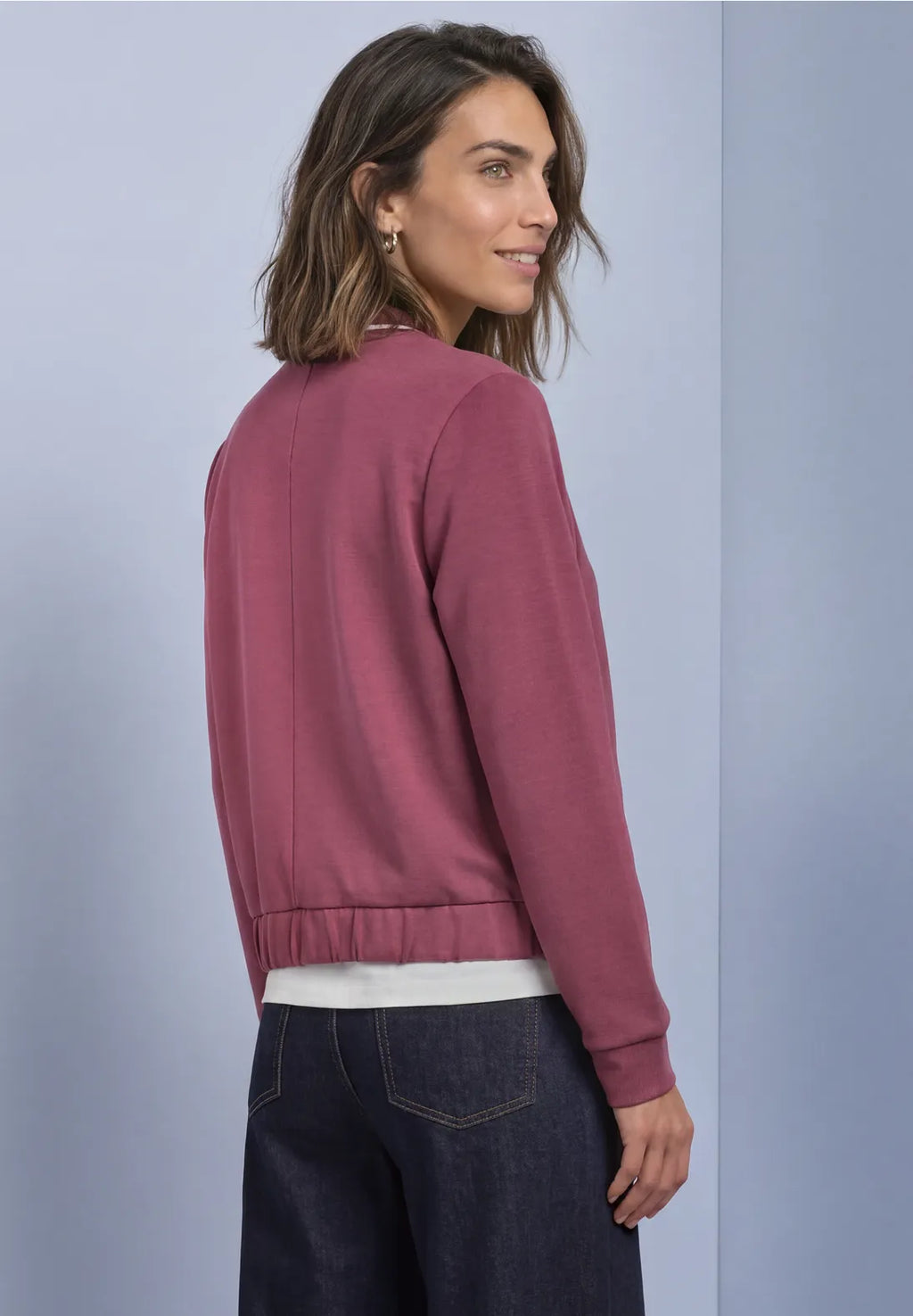 Street One Silk Look Bomber with Zipper - Pink