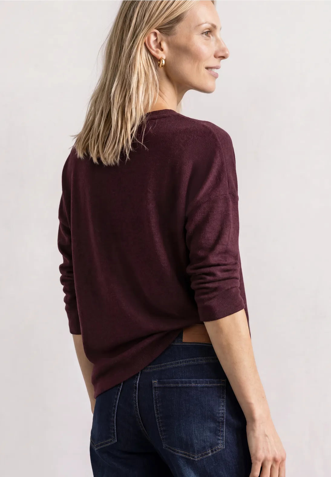 Street One Knit Look Top - Burgundy.