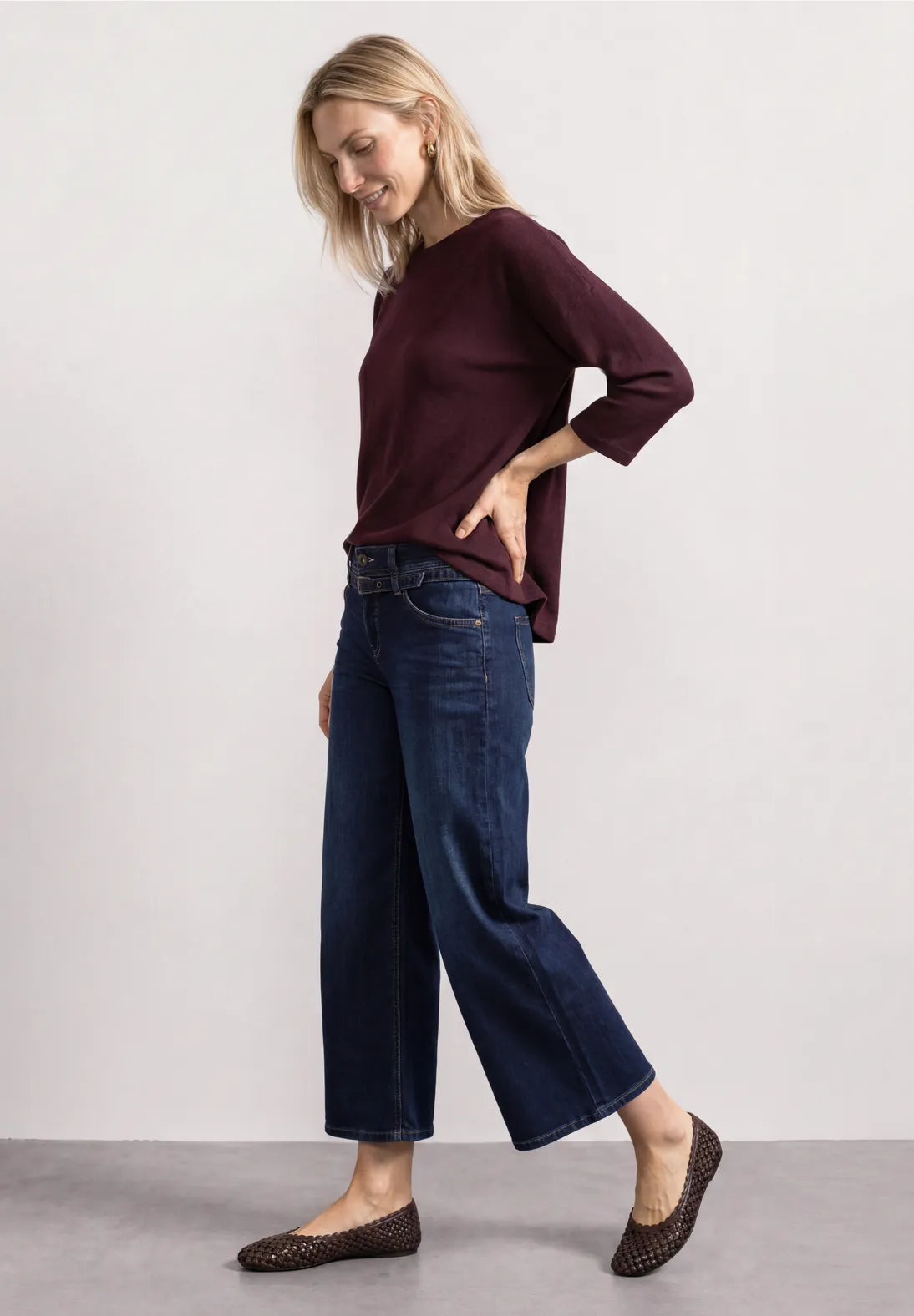 Street One Knit Look Top - Burgundy.