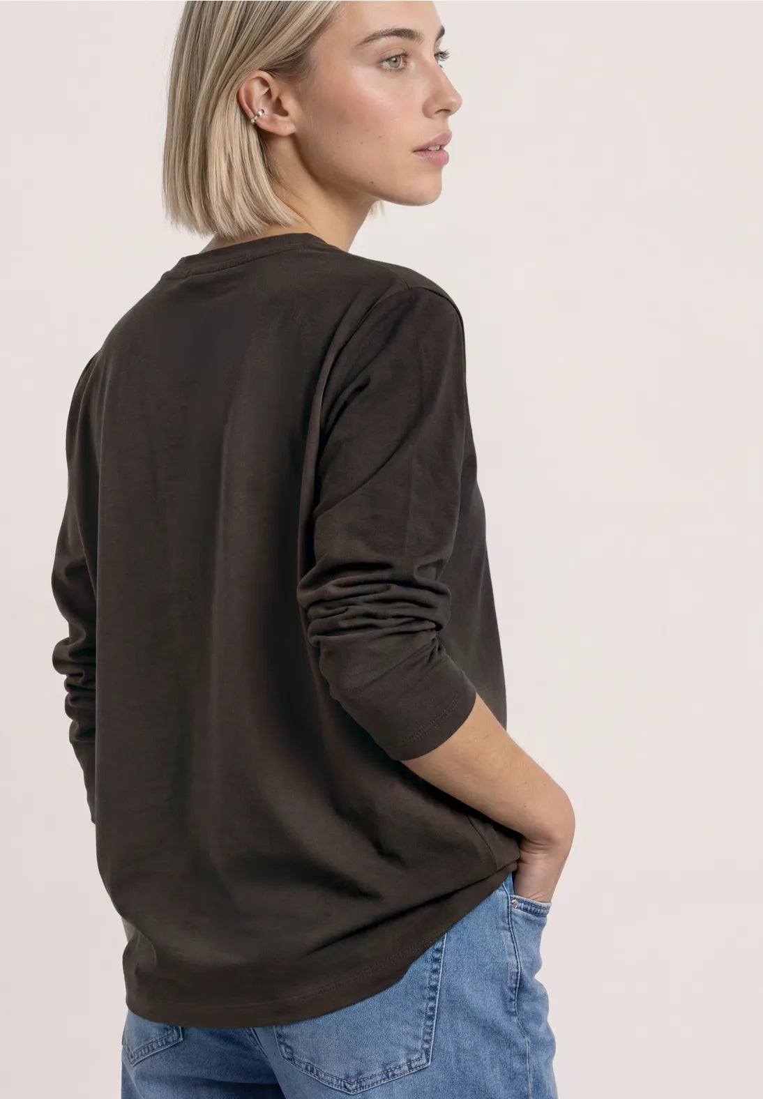Street One Short Jacket with Deco Buttons - Brown