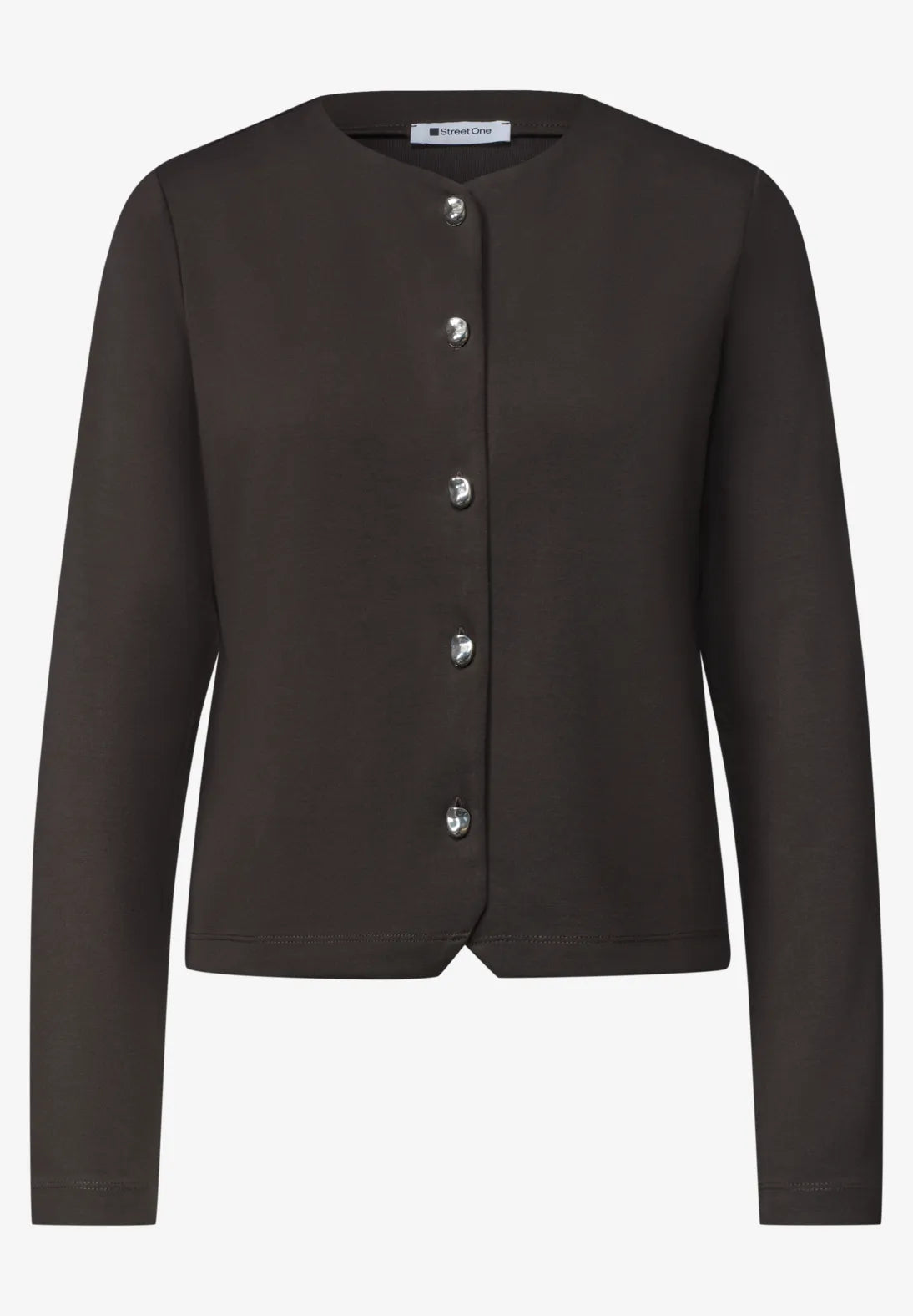 Street One Short Jacket with Deco Buttons - Brown
