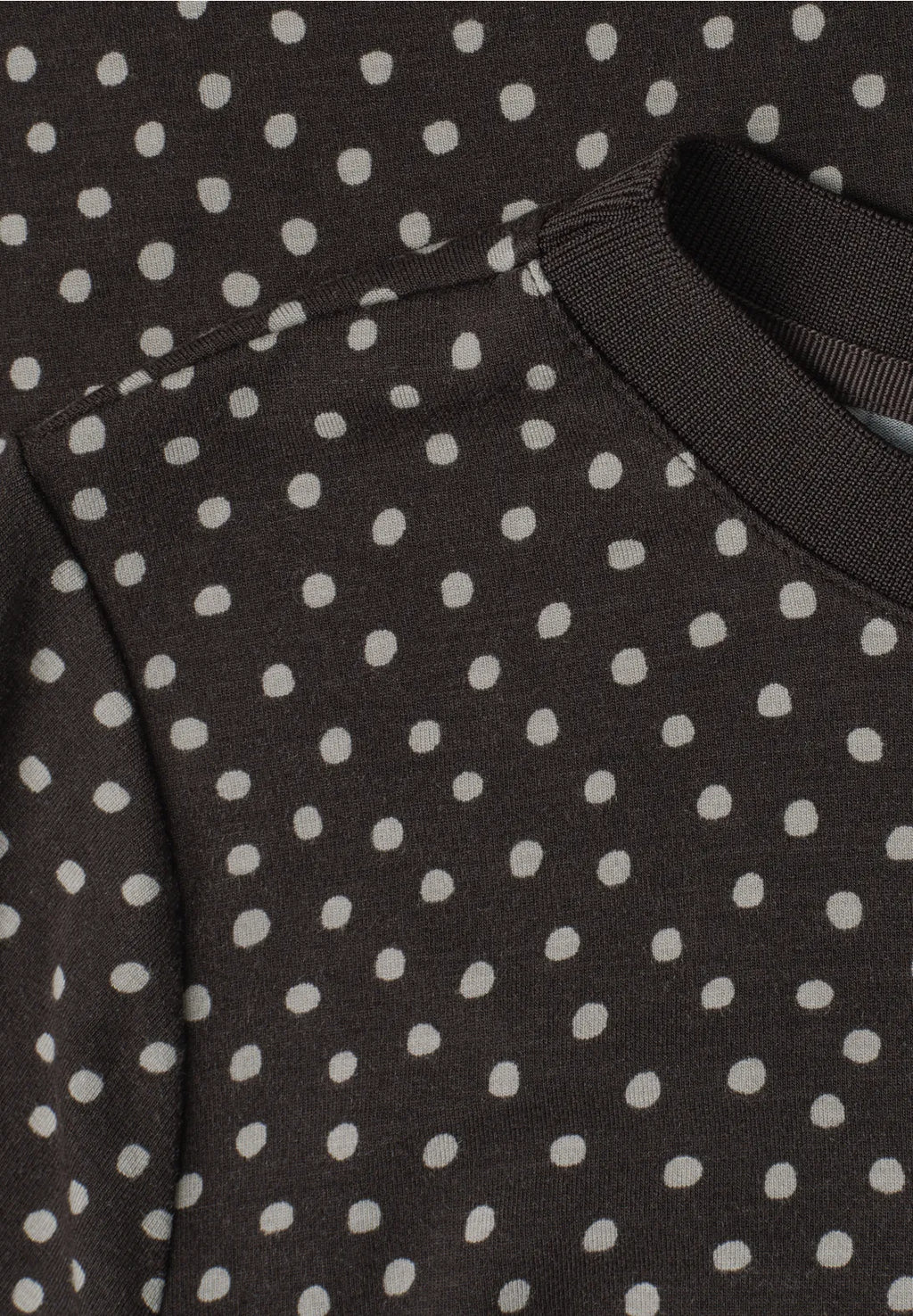 Street One Rend Neck Top - Polka Dot Brown Mix.