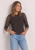 Street One Mesh Top with 3/4 Sleeves.