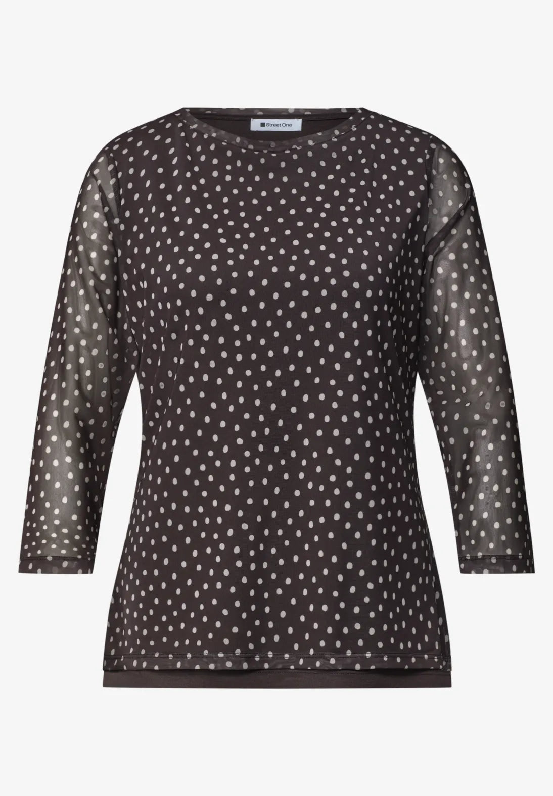 Street One Mesh Top with 3/4 Sleeves.