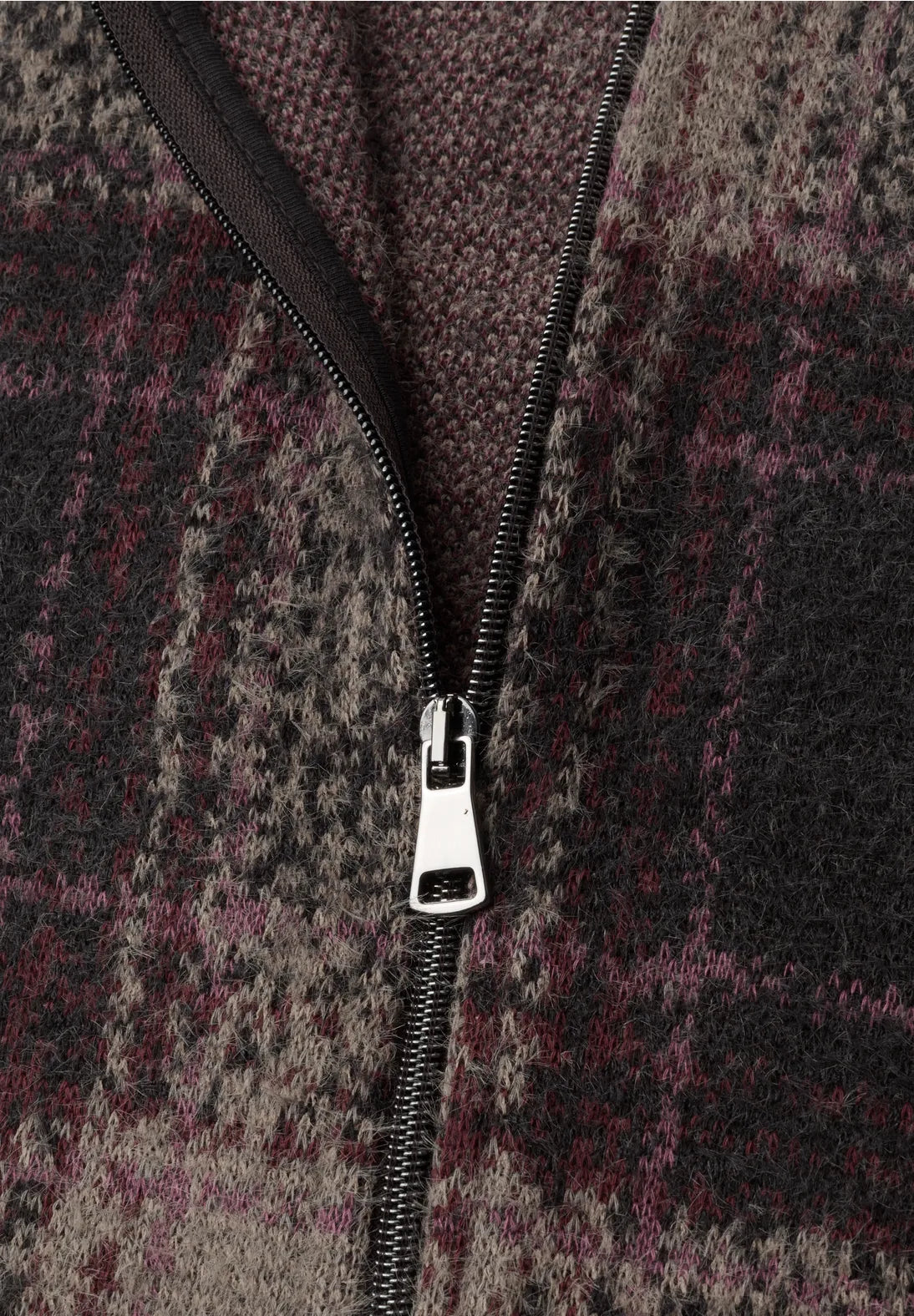 Street One Soft Bomber Check Pattern - Brown/Pink Mix.