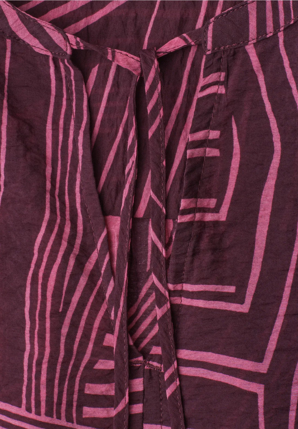 Street One Short Sleeve Blouse with Split Neck & Print - Multi