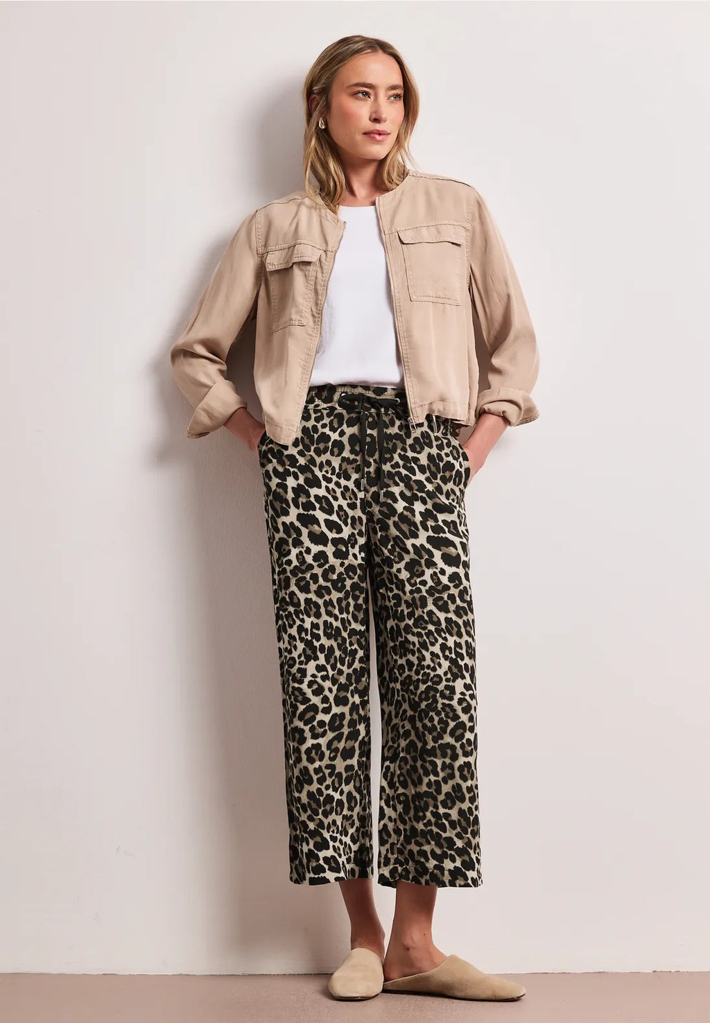 Street One Leopard Print Cropped Trousers.