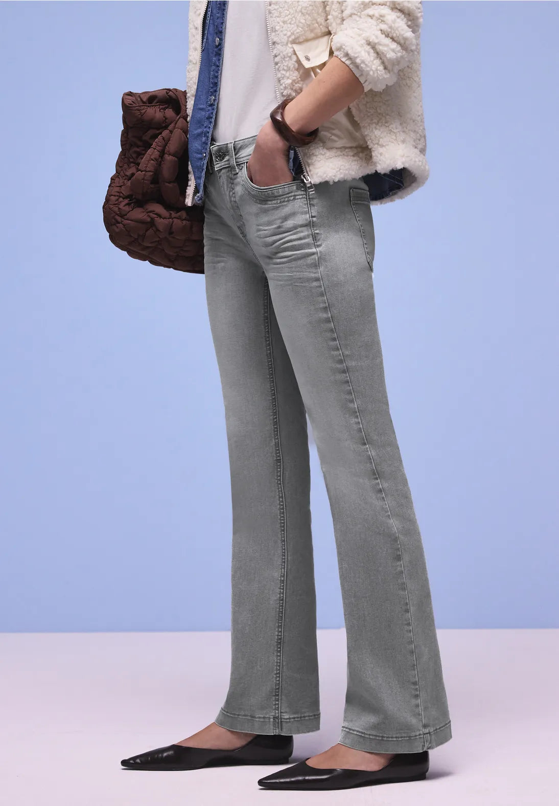 Street One Blaire Jean Bootcut High Waist - Grey.