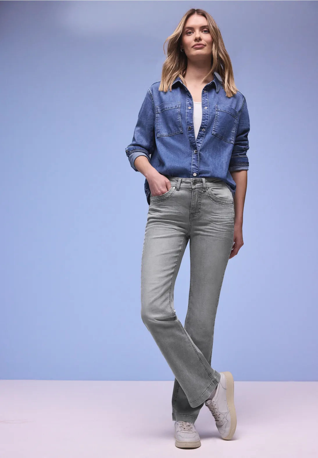 Street One Blaire Jean Bootcut High Waist - Grey.