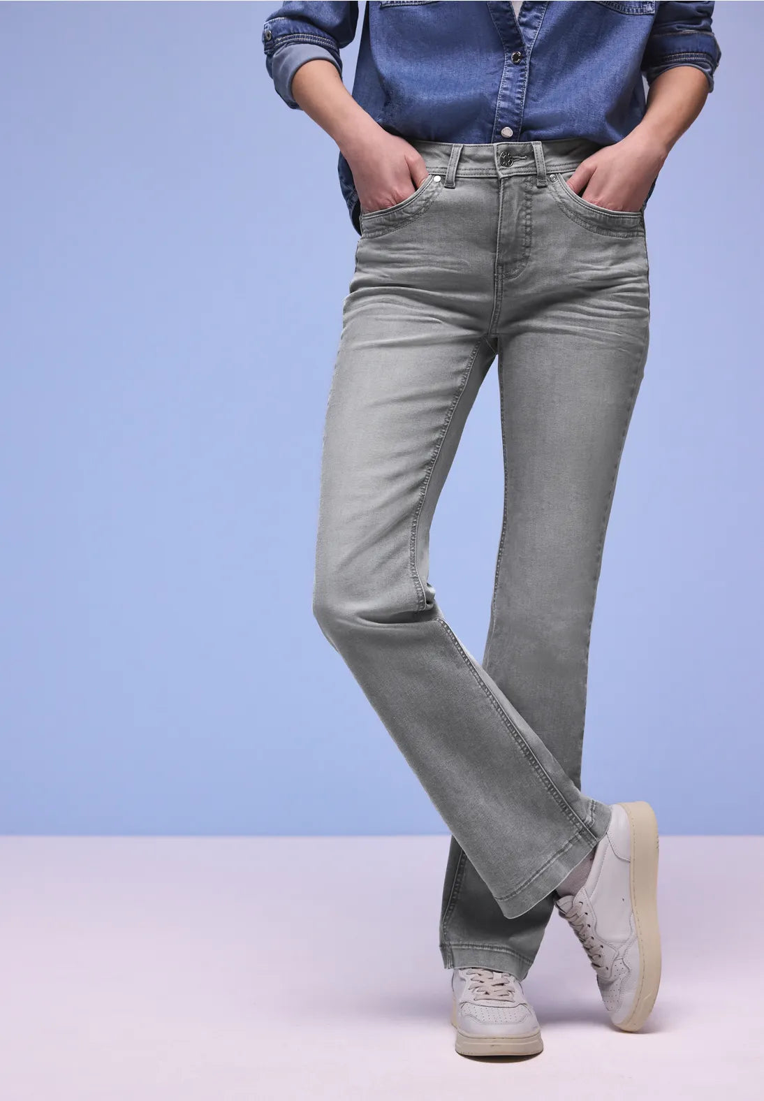 Street One Blaire Jean Bootcut High Waist - Grey.