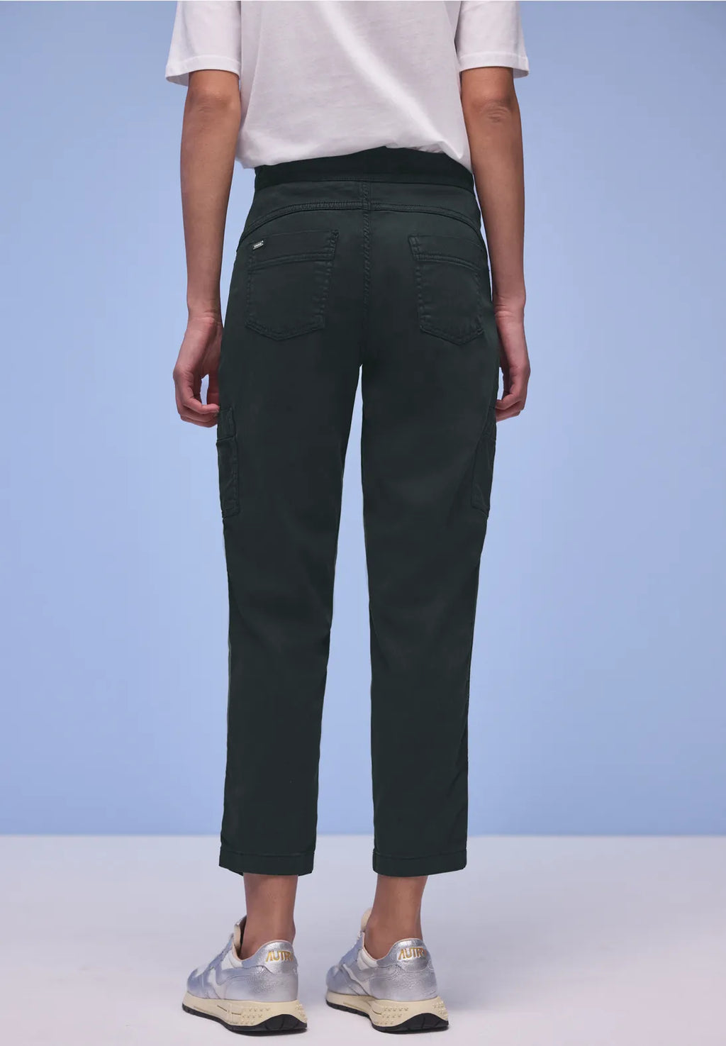 Street One Bonny Cargo Lyocell Trousers - Dark Khaki Green.