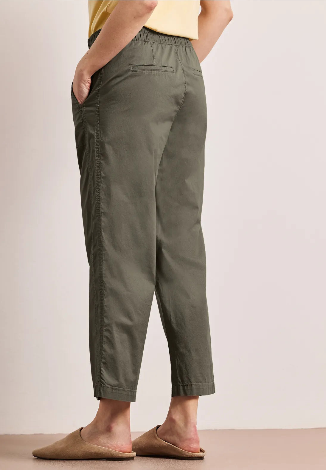 Street One Straight Leg Trousers - Green.