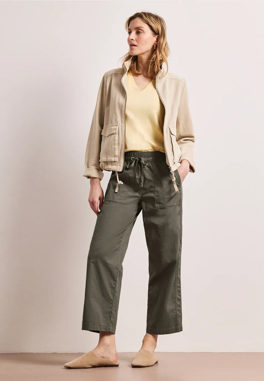 Street One Straight Leg Trousers - Green.