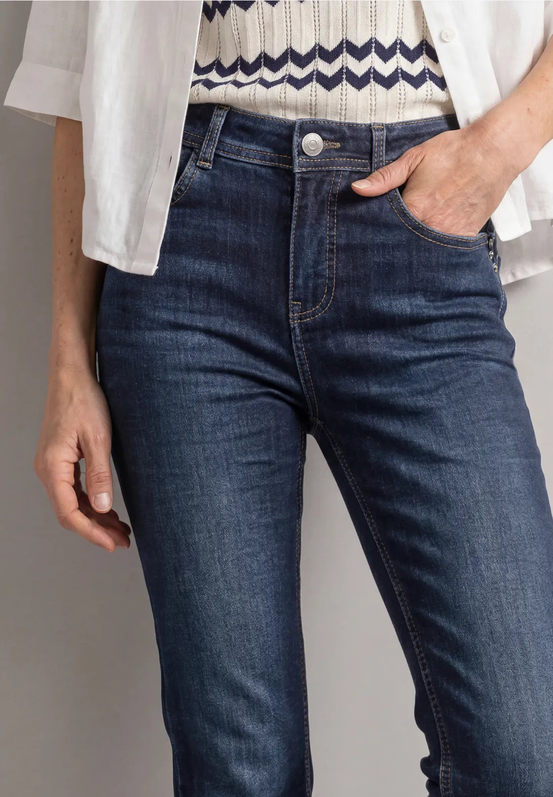 Street One High Waist Bootcut Jeans - Denim