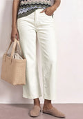 Street One Wide Leg Cropped Trouser - White.