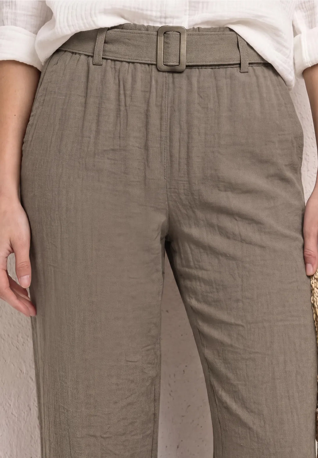 Street One Wide Leg Linen Look Trousers